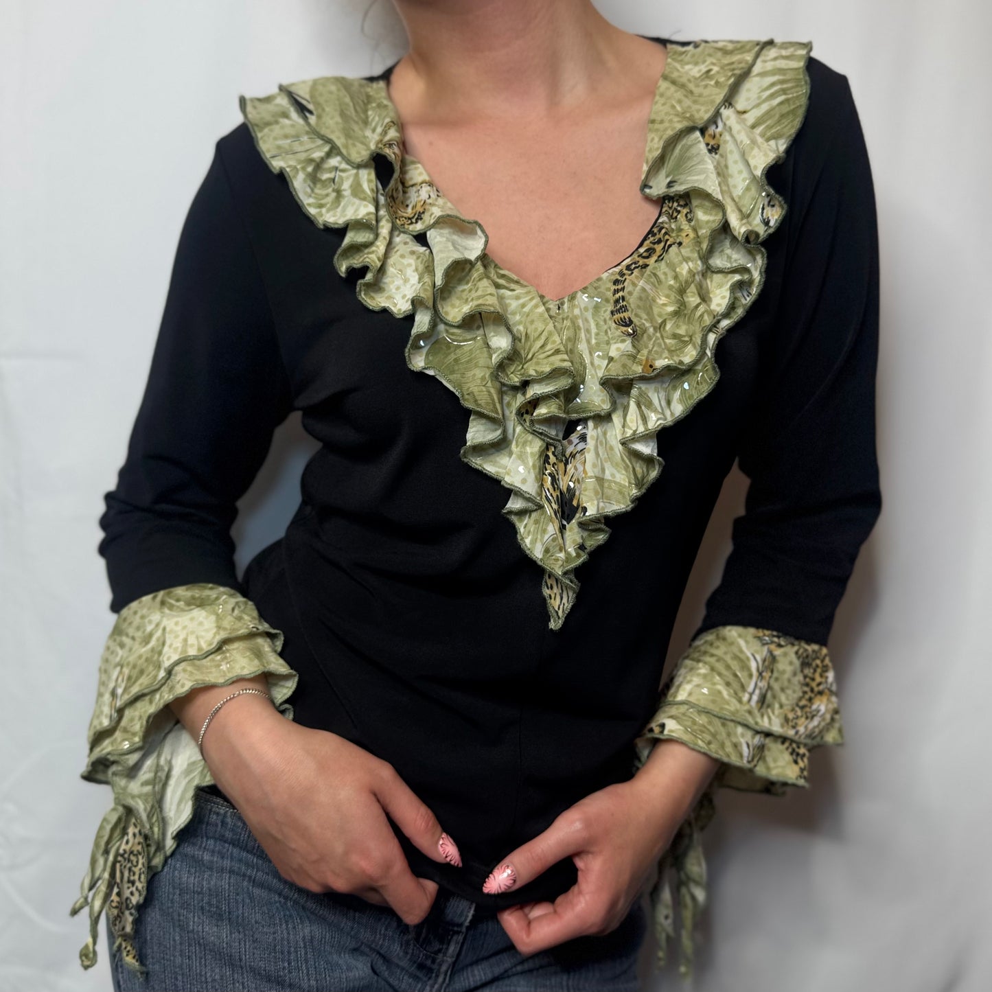 Statement Ruffle Sleeve Blouse (M)