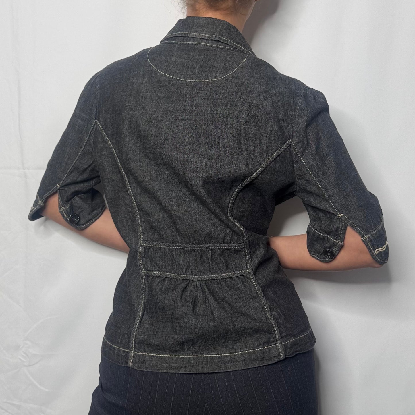 Y2K Structured Denim Jacket (M)