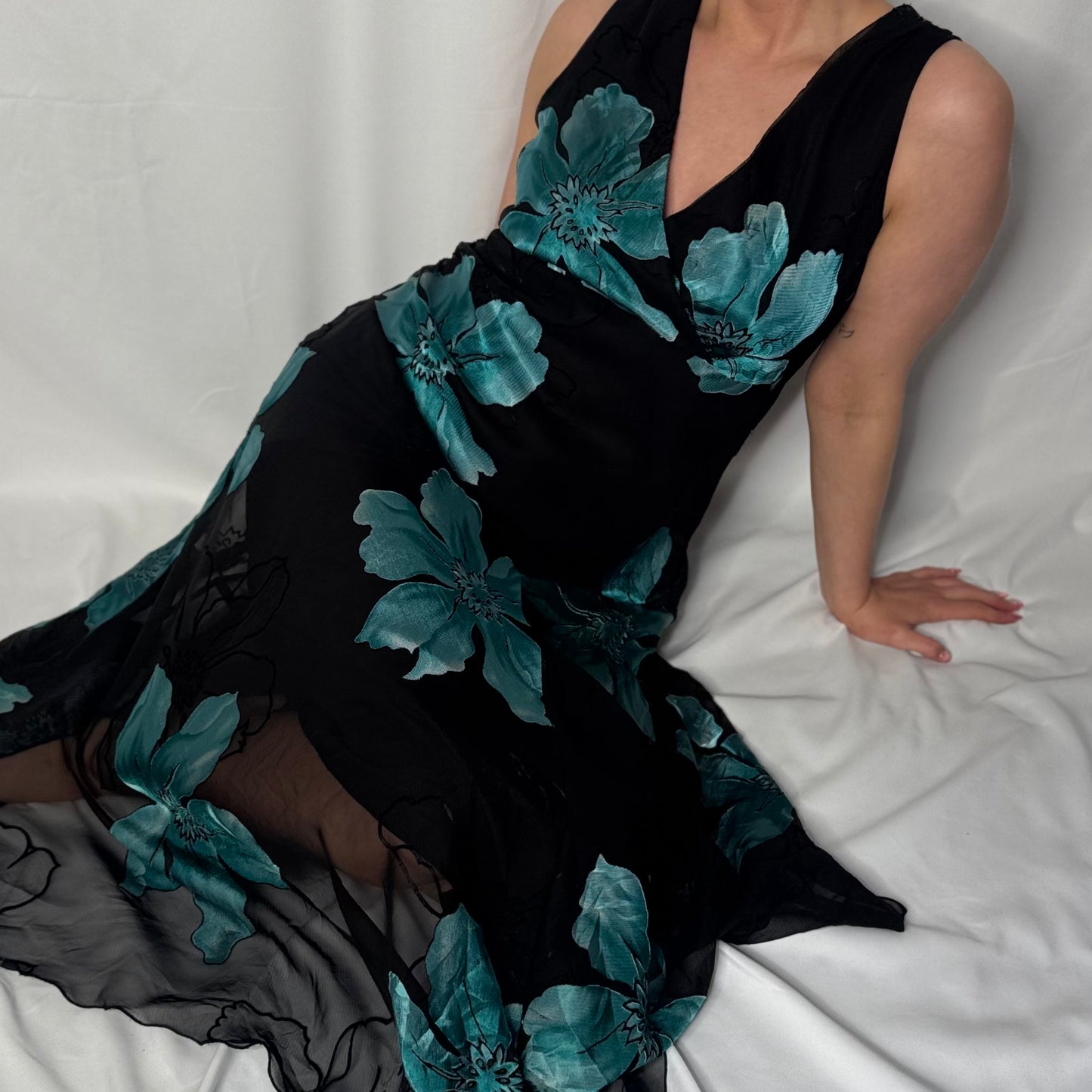 Teal Blossom Occasion Dress (8)