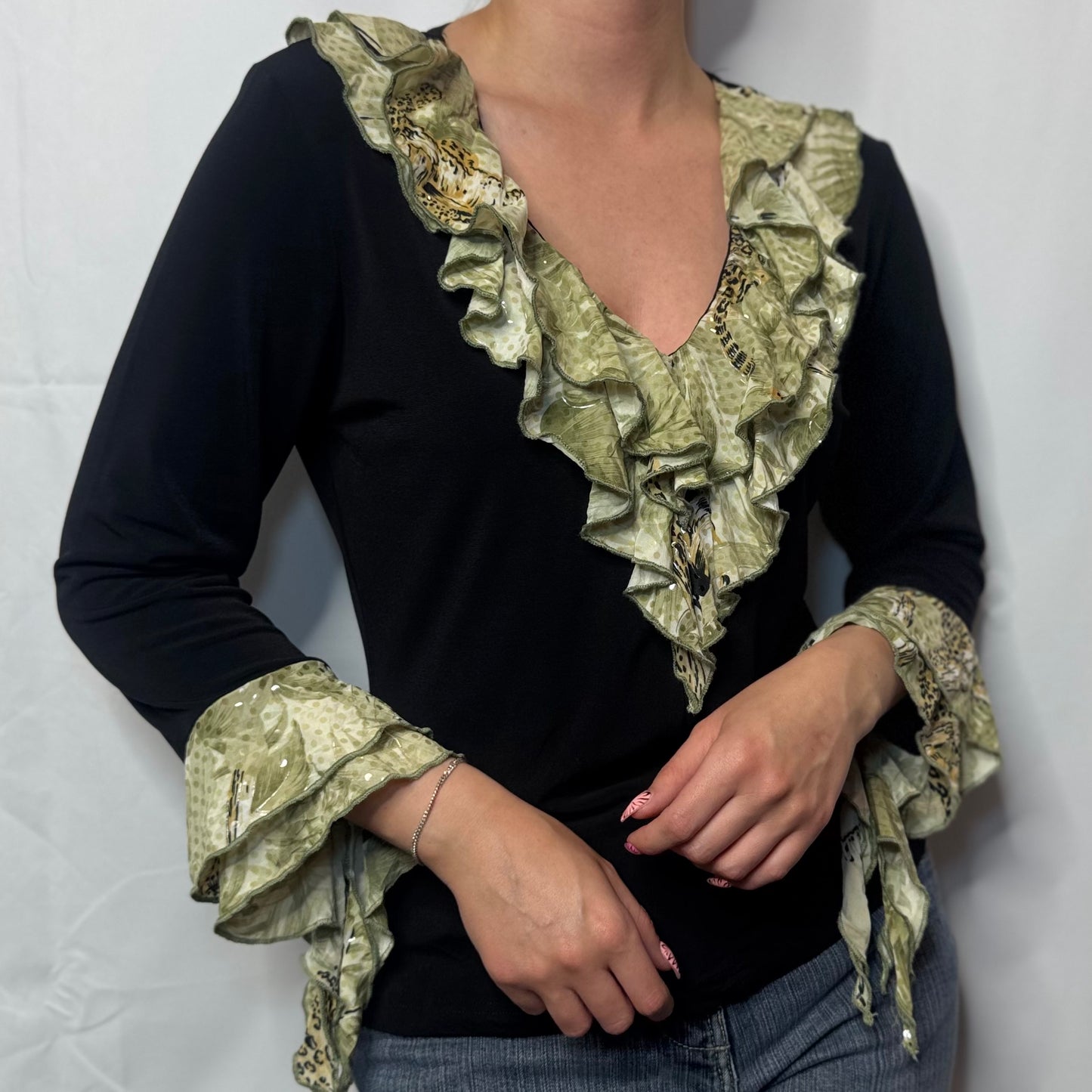 Statement Ruffle Sleeve Blouse (M)