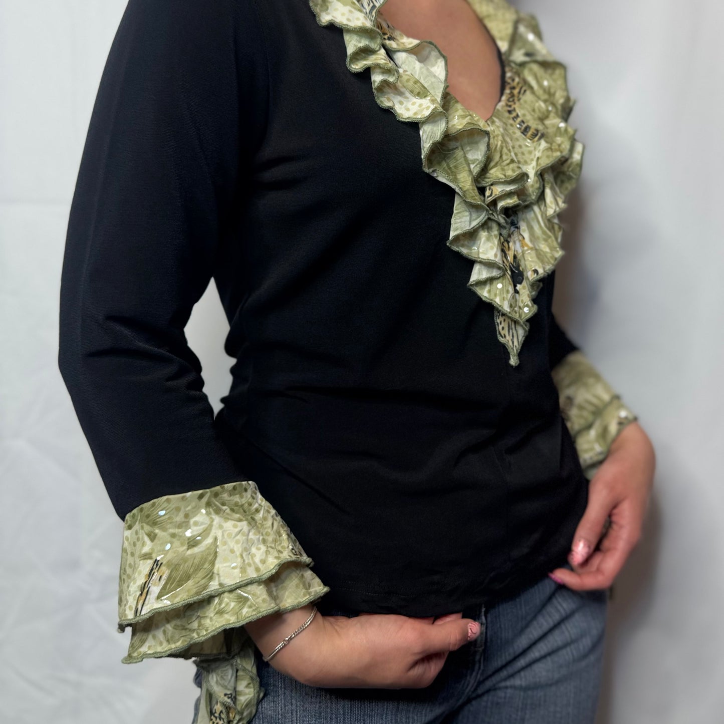 Statement Ruffle Sleeve Blouse (M)