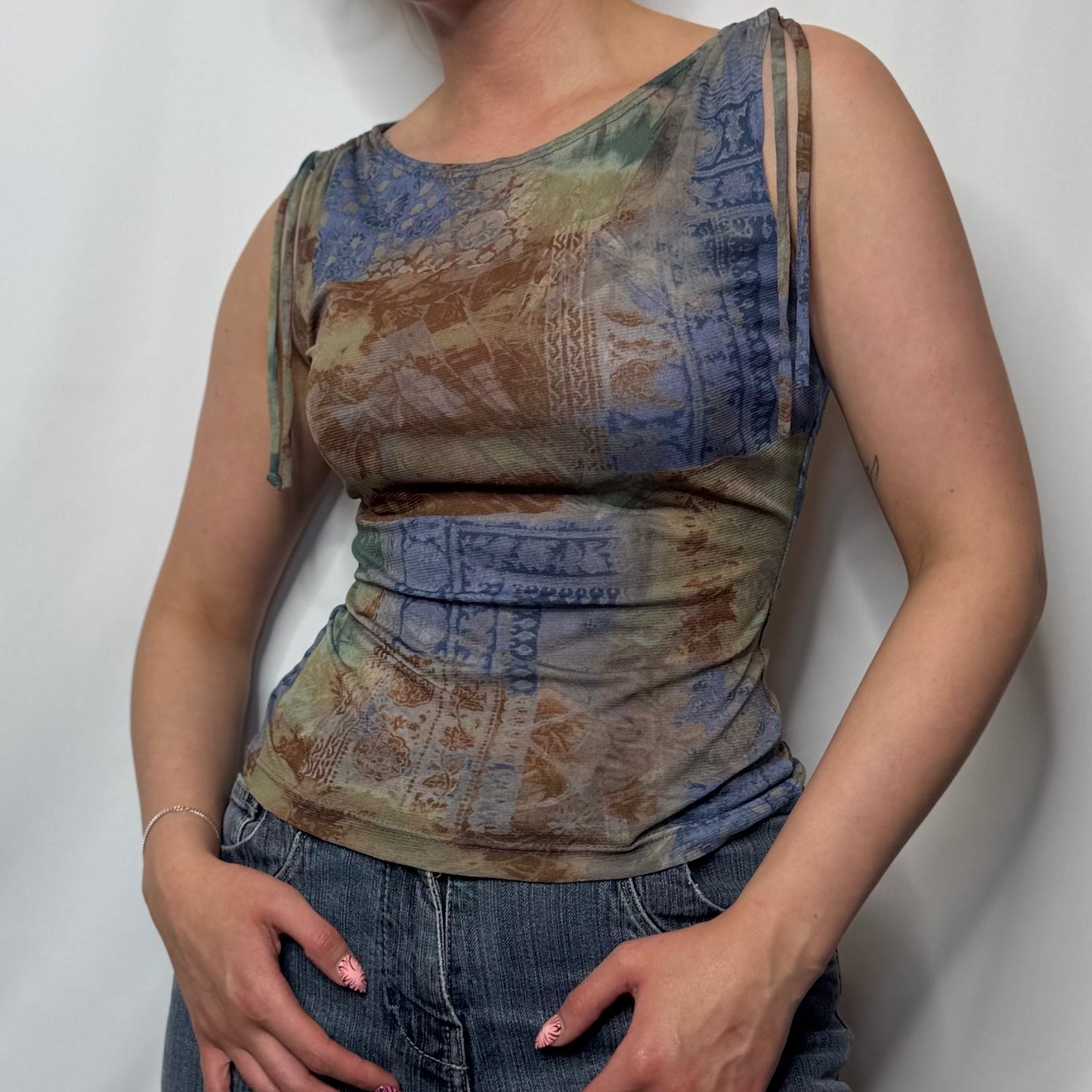 Y2K Printed Tie-Strap Tank