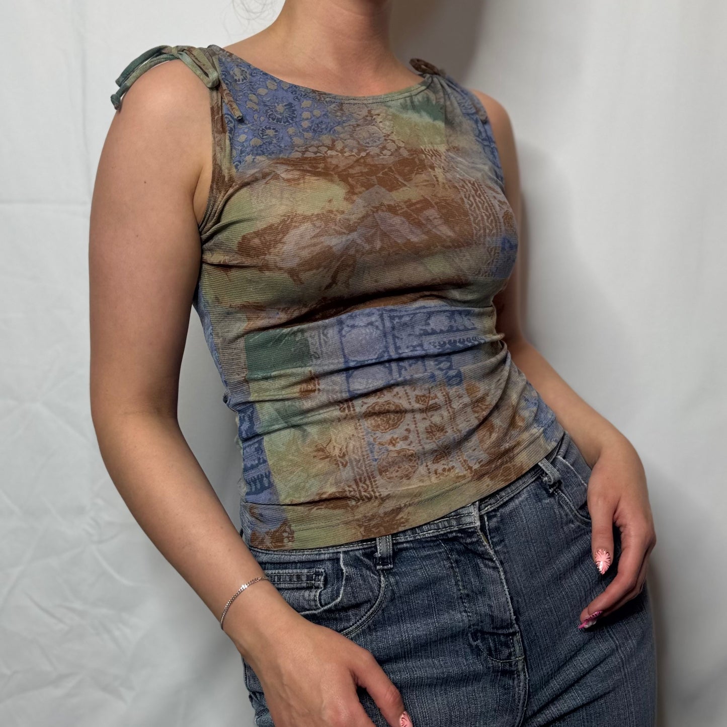 Y2K Printed Tie-Strap Tank