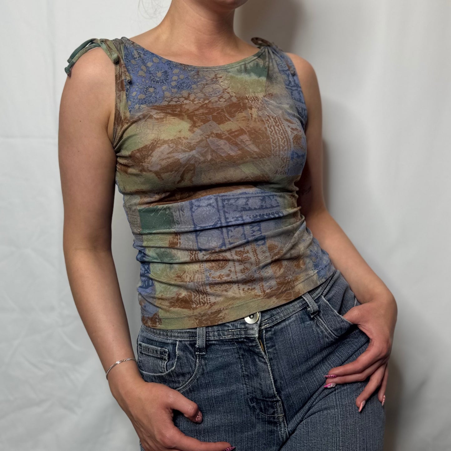 Y2K Printed Tie-Strap Tank