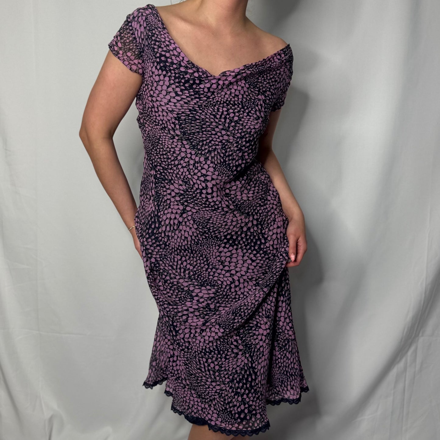 Vintage Purple Evening Dress (UK 8)
