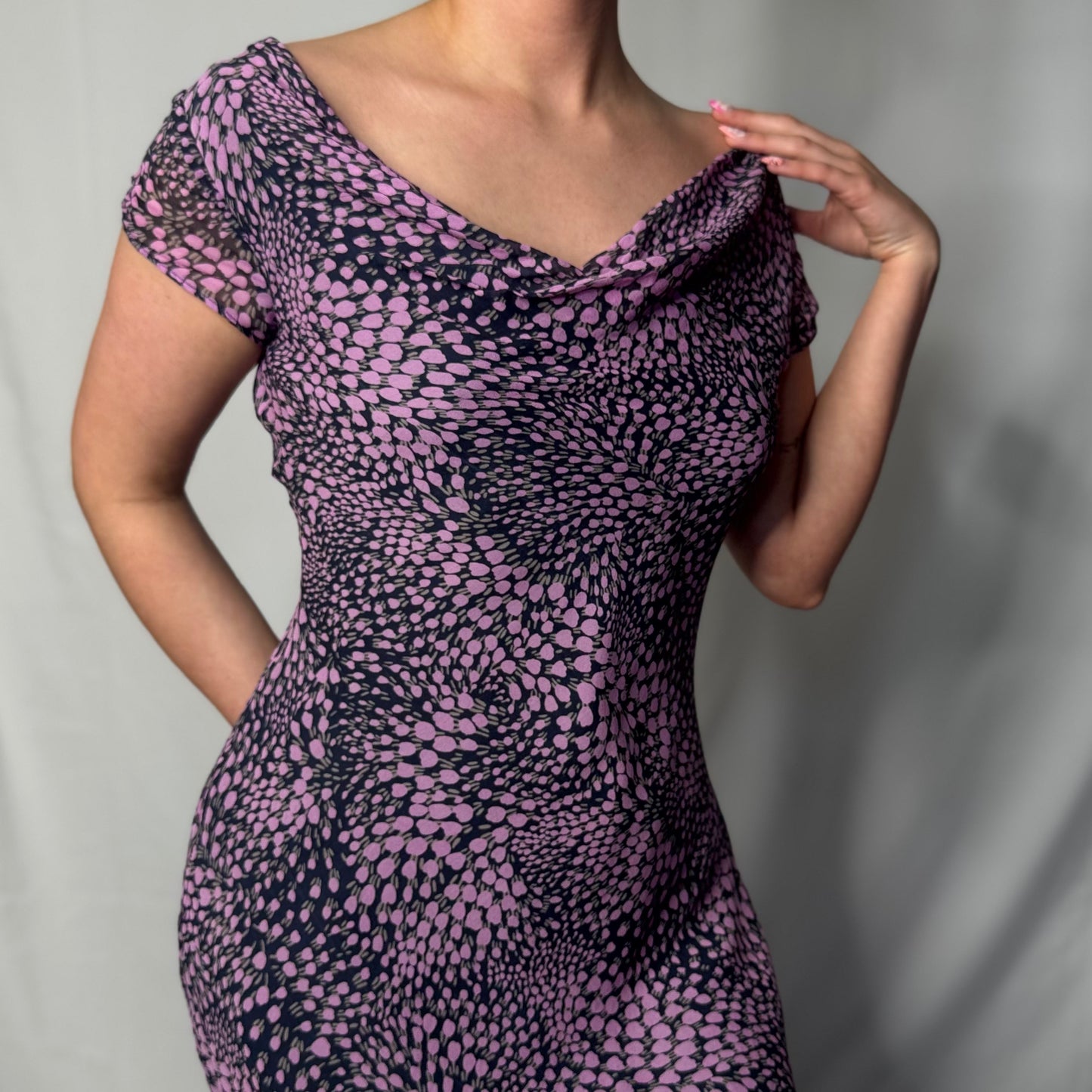 Vintage Purple Evening Dress (UK 8)