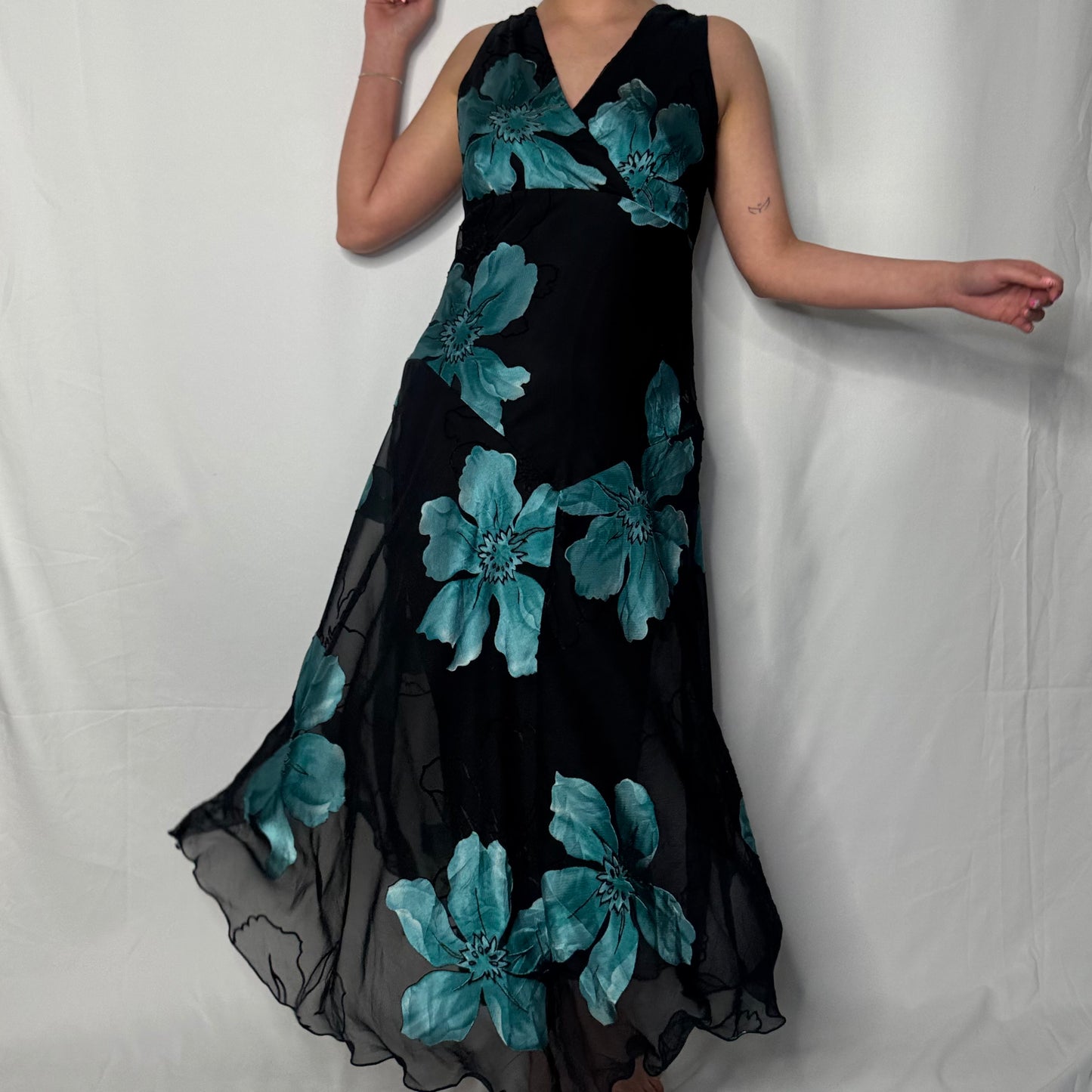 Teal Blossom Occasion Dress (8)