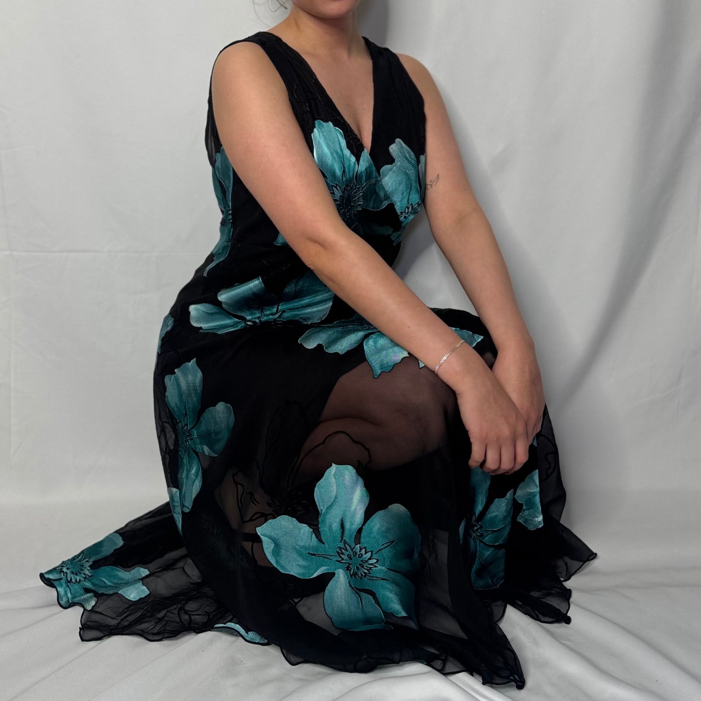 Teal Blossom Occasion Dress (8)