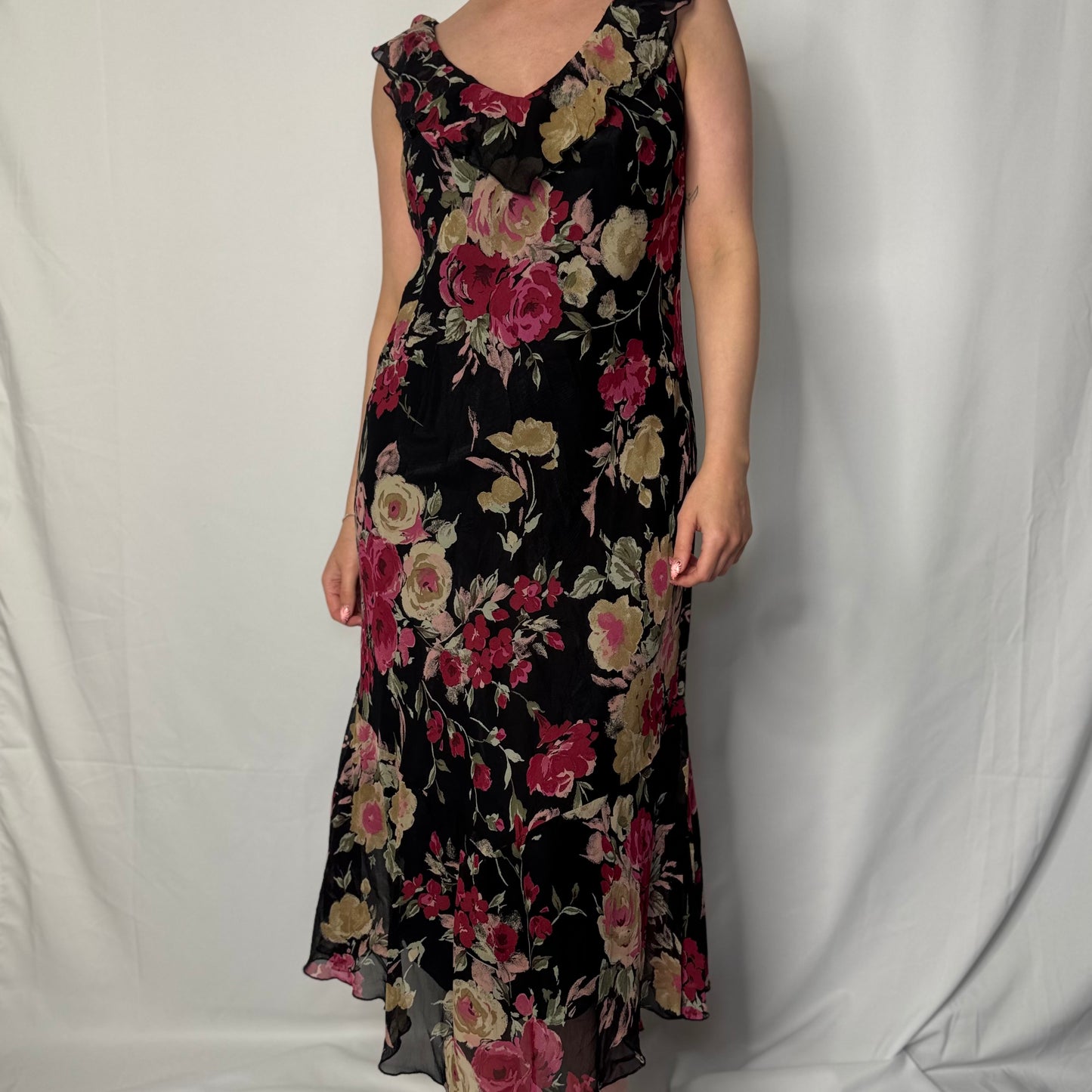 Midnight Rose Maxi Dress (UK 10)