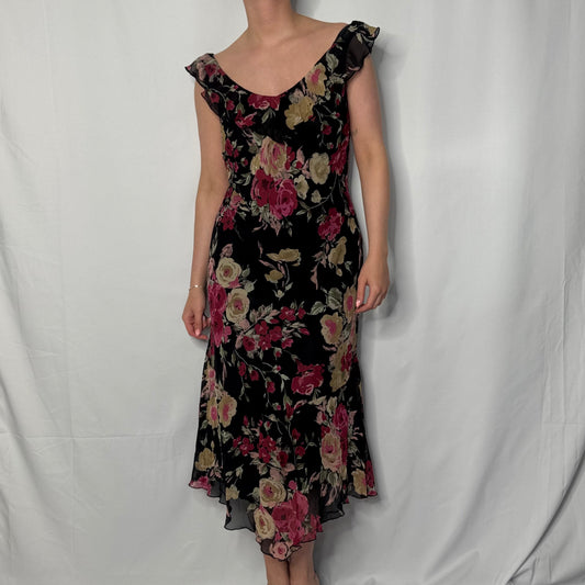 Midnight Rose Maxi Dress (UK 10)
