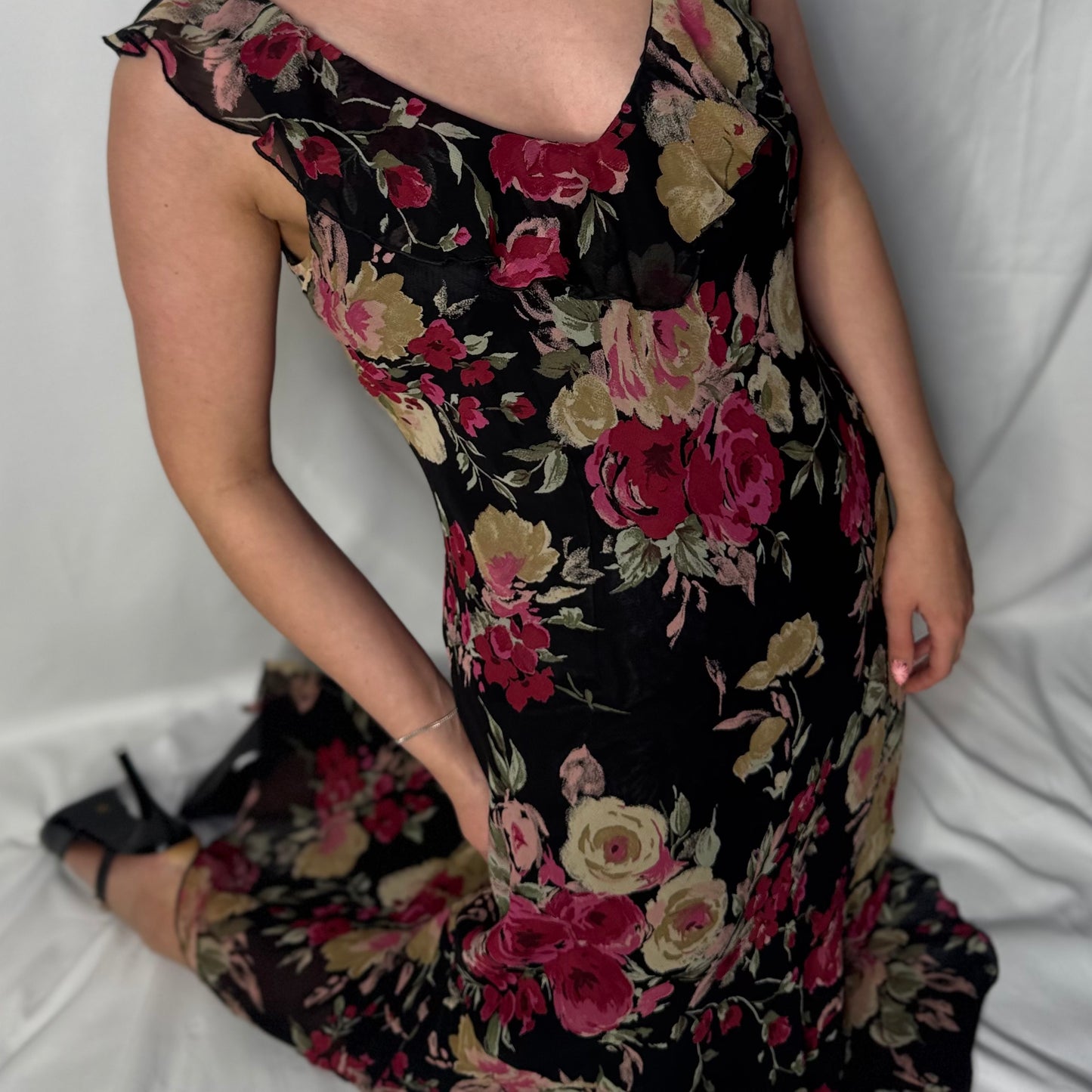 Midnight Rose Maxi Dress (UK 10)