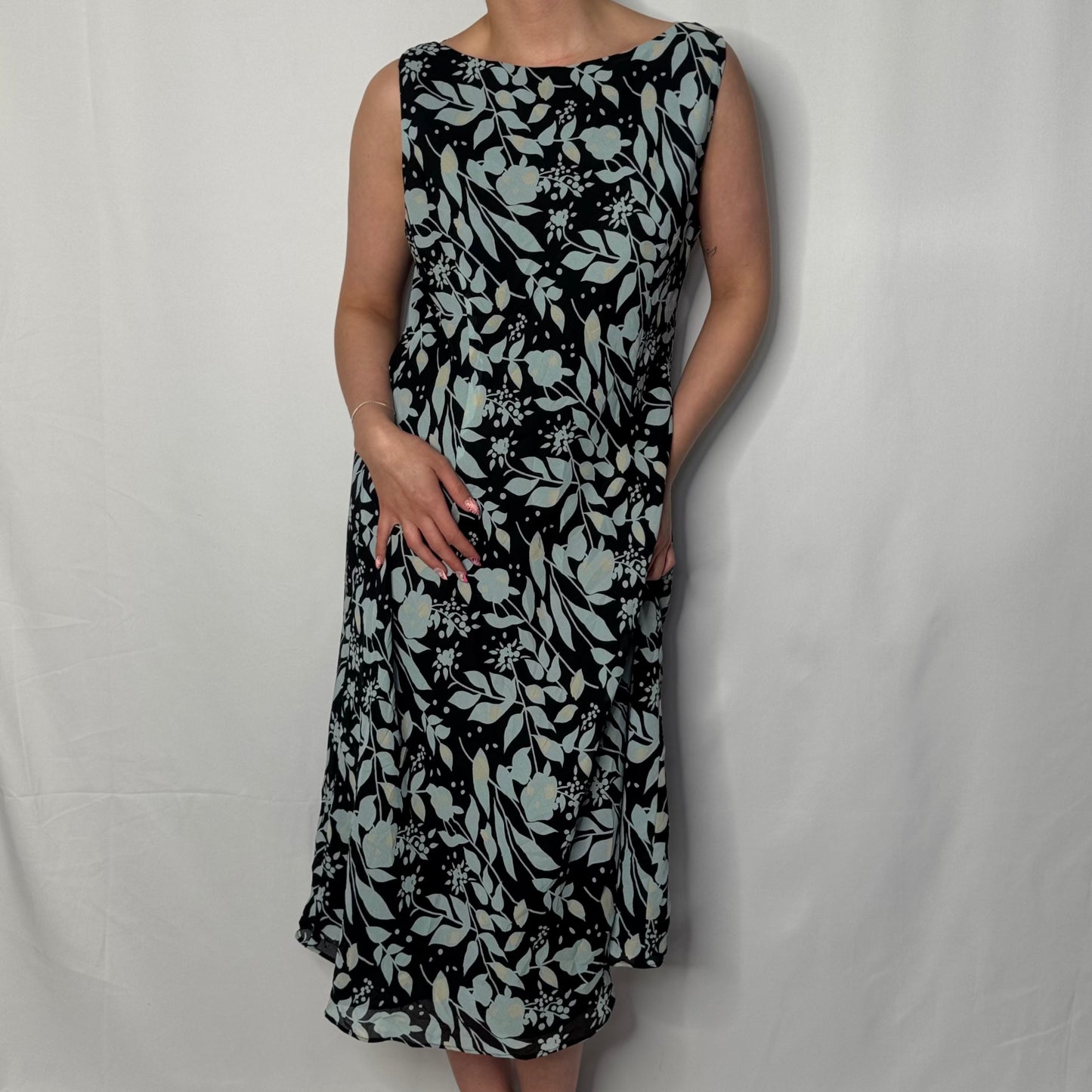 Midnight Garden Midi Dress (UK 12)