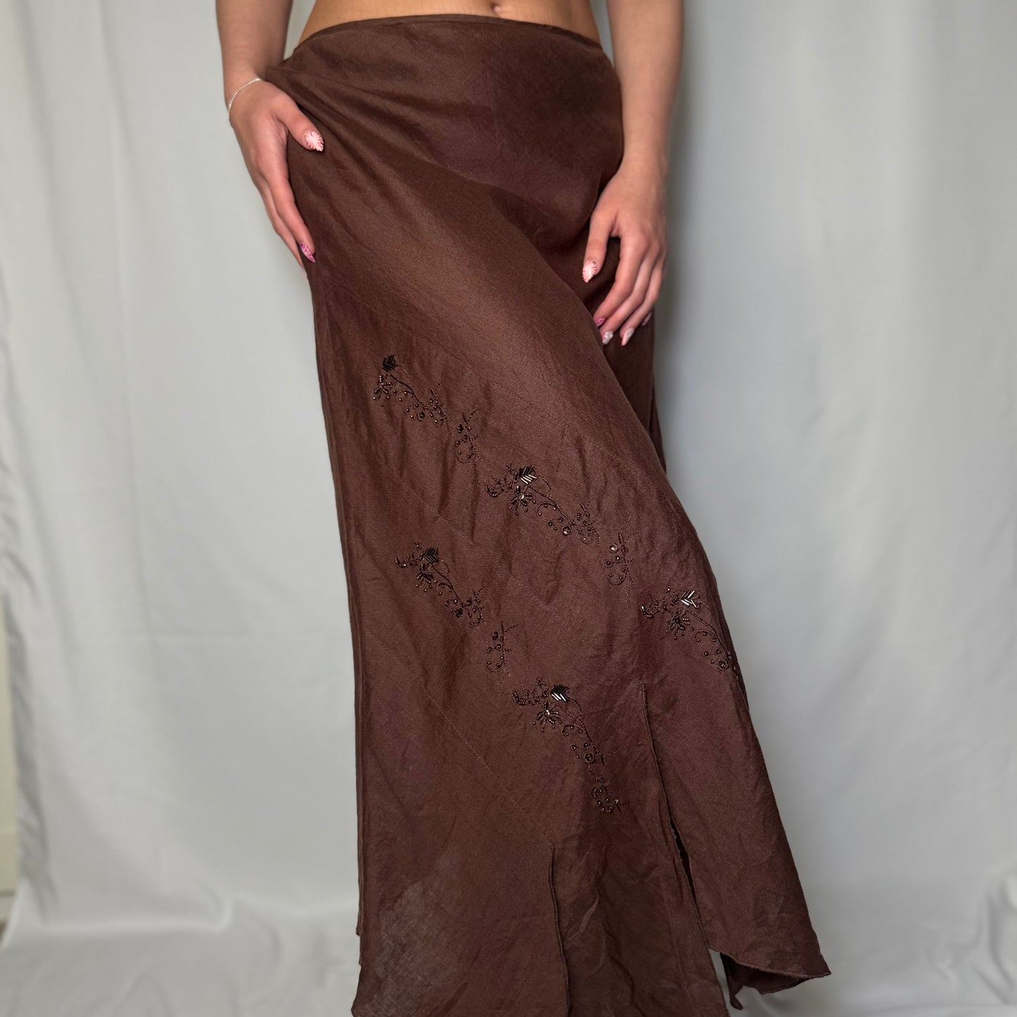 Bronze Bloom Maxi Skirt (UK 6)