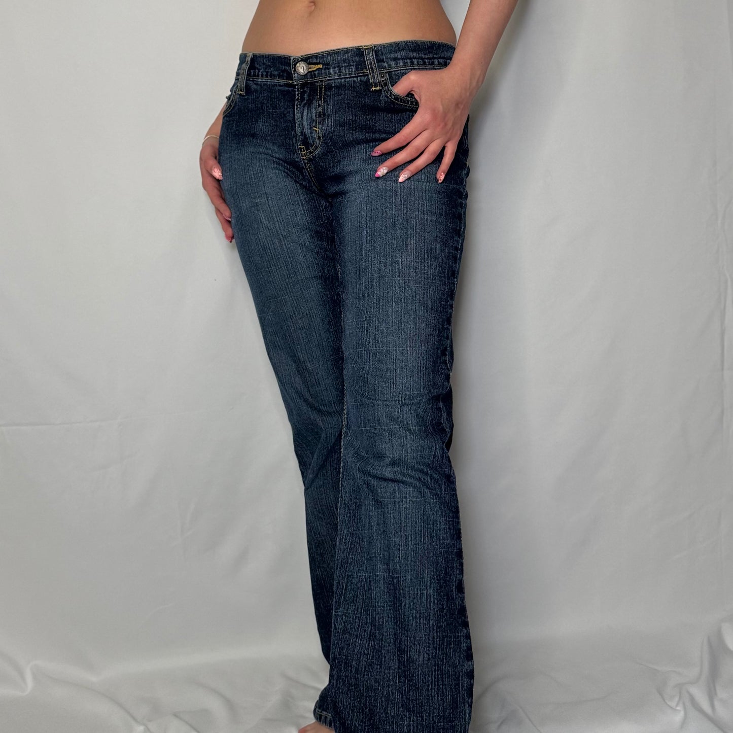 Jordache Y2K Dark Wash Bootcut Jeans (S/M)