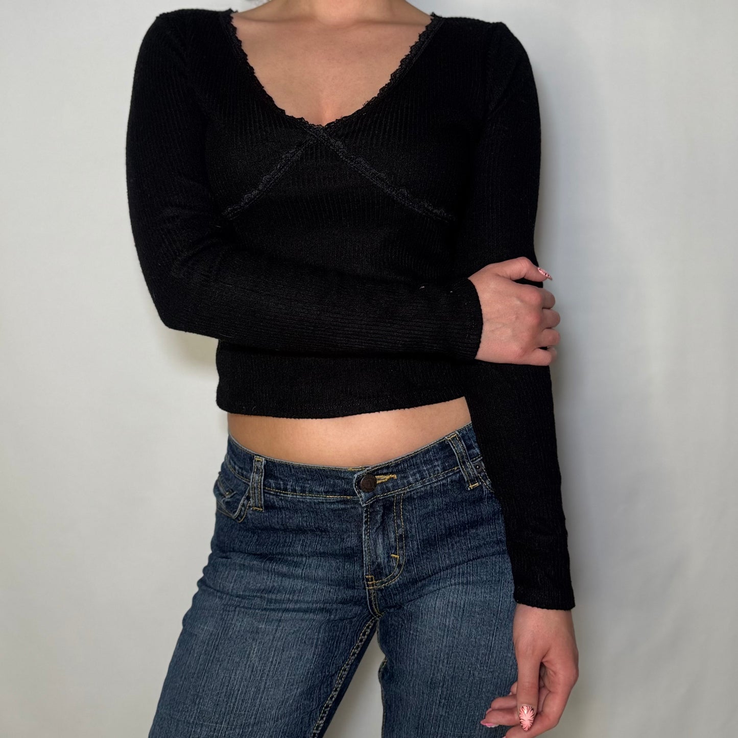 Black Ballet Knit Top (M)