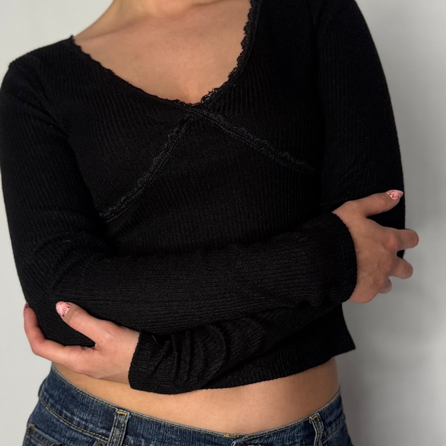 Black Ballet Knit Top (M)