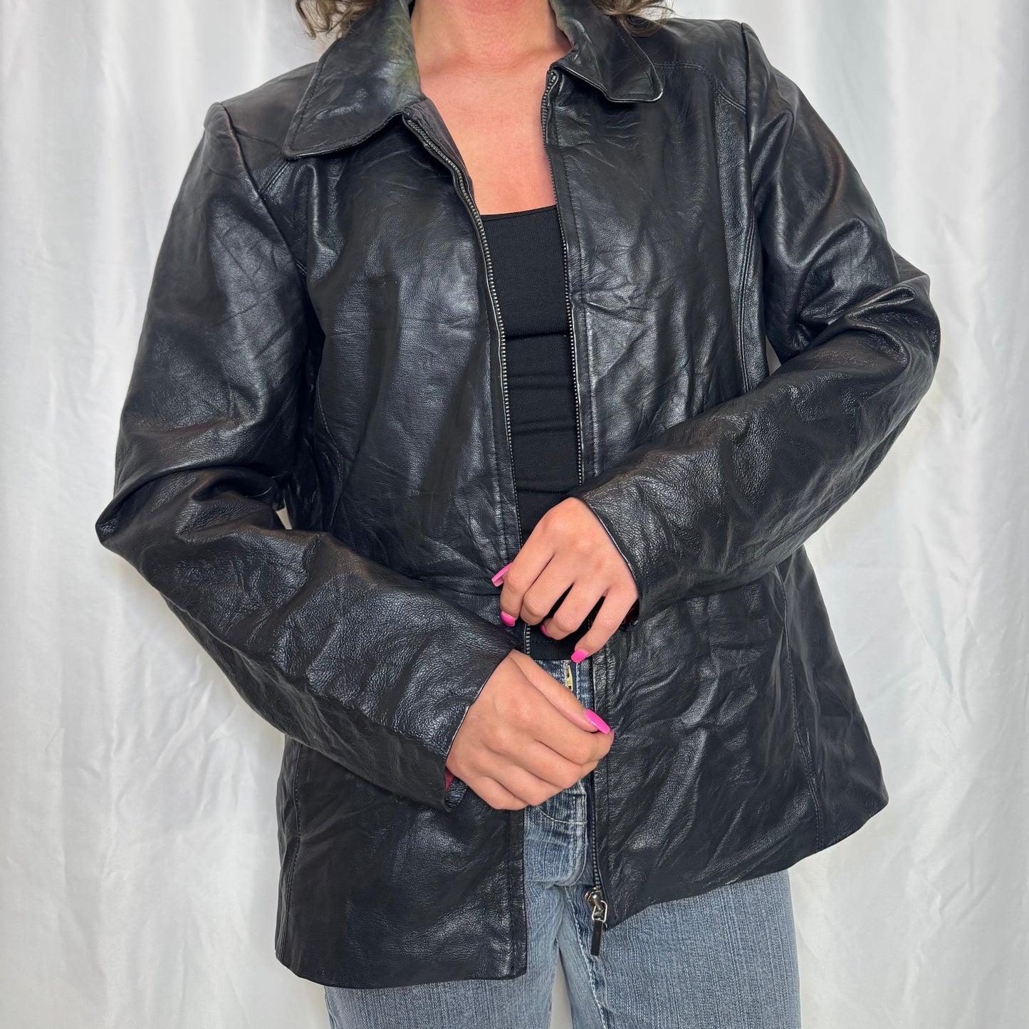 Worthington Vintage Black Genuine Leather Jacket (M)