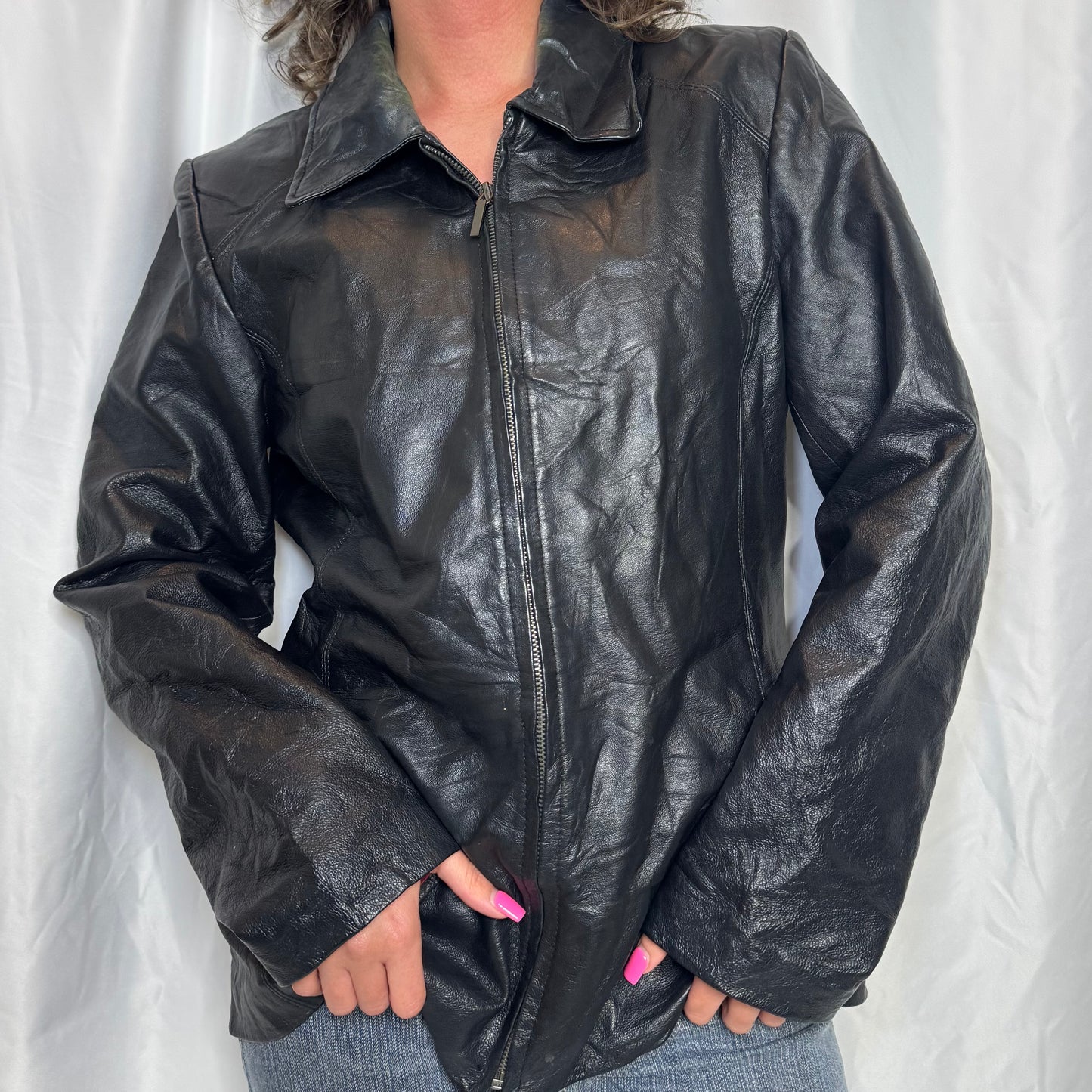 Worthington Vintage Black Genuine Leather Jacket (M)