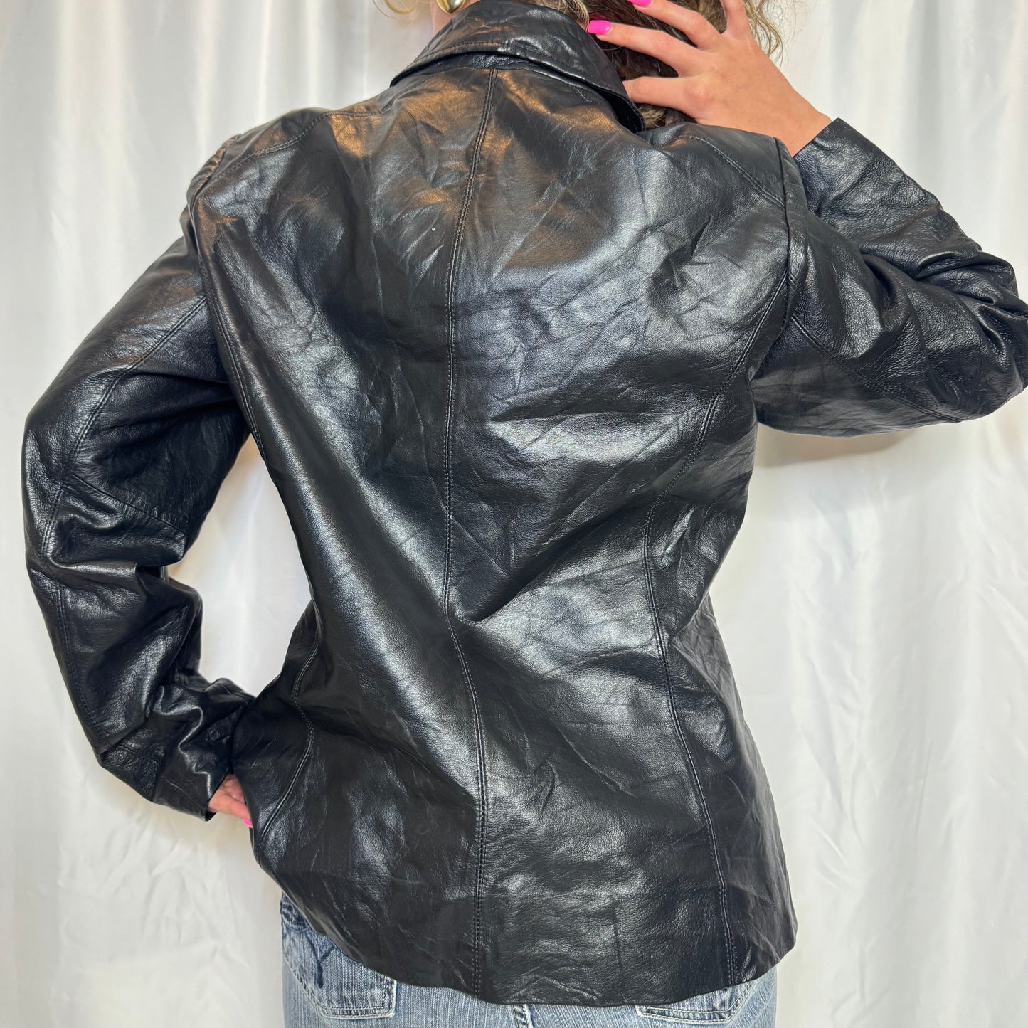 Worthington Vintage Black Genuine Leather Jacket (M)