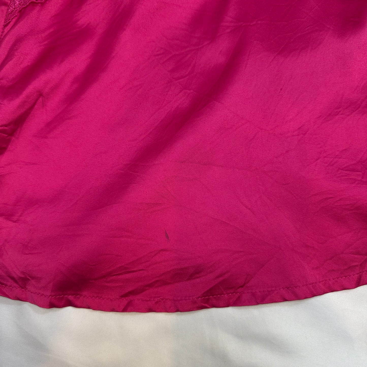 Silk Lace Babydoll Cami in Hot Pink (L)